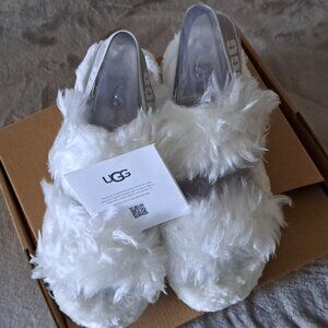 Ugg Fluff Sugar Slides White Size 9 🤍